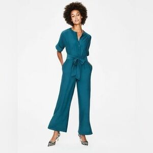 New BODEN 2P BODEN LADIES Emmeline Jumpsuit TEAL SIZE